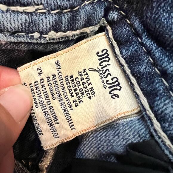 Miss Me Jeans Womens 29 Capri Cropped Bling Western Flap Pocket - Picture 6 of 10